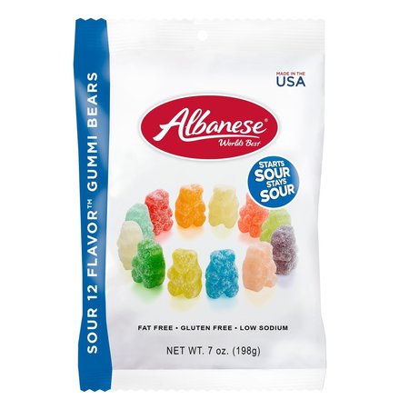 ALBANESE WORLDS BEST Assorted Sour Gummie Candy 7 oz 53328